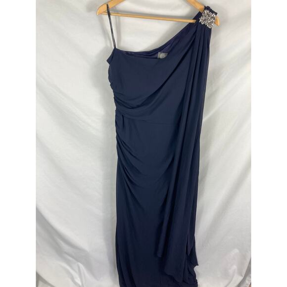 NWT Vince Camuto Embellished Shoulder One Shoulder Flow Gown Size 14 - Picture 3 of 8